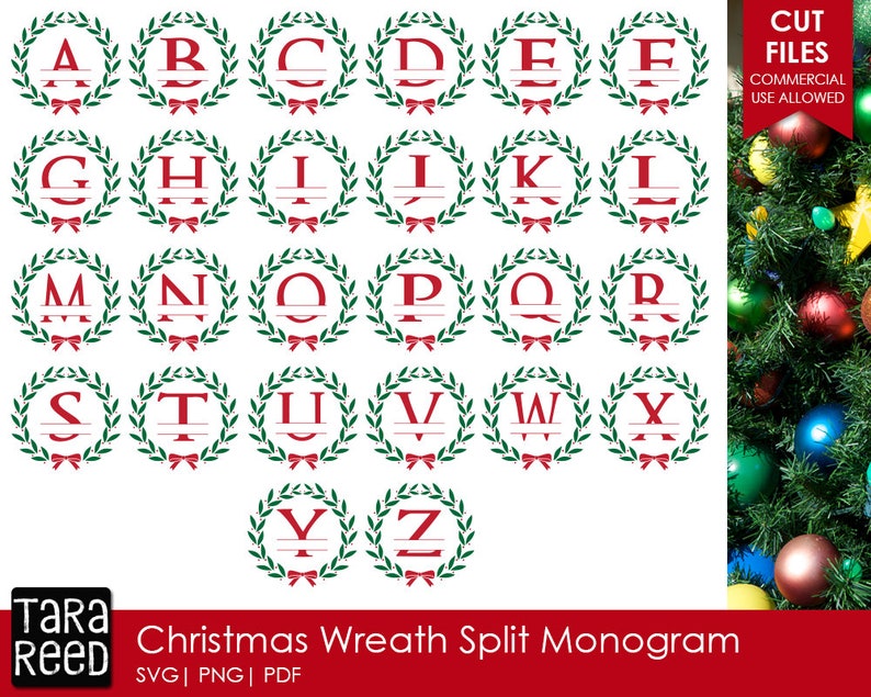 Download Christmas Split Monograms Christmas SVG and Cut Files for | Etsy