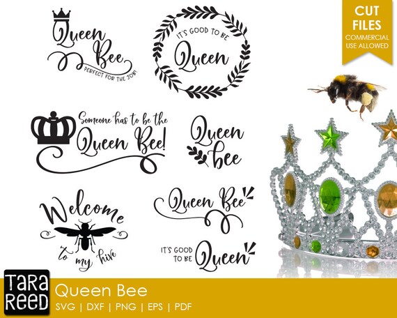 Download Queen Bee SVG and Cut Files for Crafters | Etsy