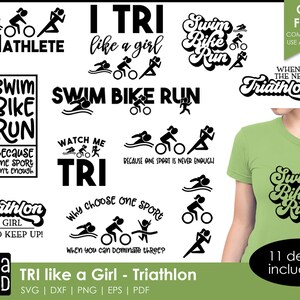 TRI like a Girl - Triathlon SVG e file di taglio per artigiani