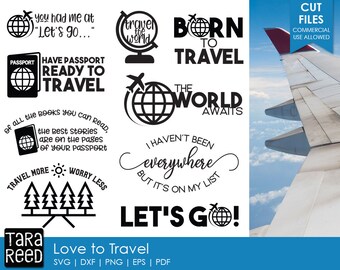 Love to Travel - Travel SVG and Cut Files for Crafters