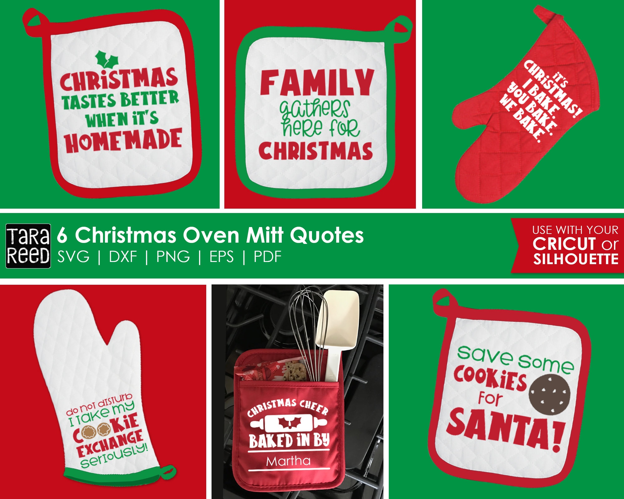 Christmas Oven Mitts Christmas SVG and Cut Files for Crafters