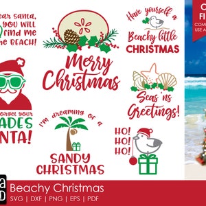 Navidad playera: archivos SVG y de corte navideños para artesanos