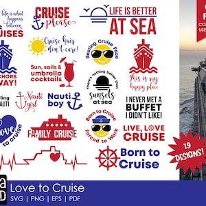 Love to Cruise - File SVG e di taglio per crociere per artigiani