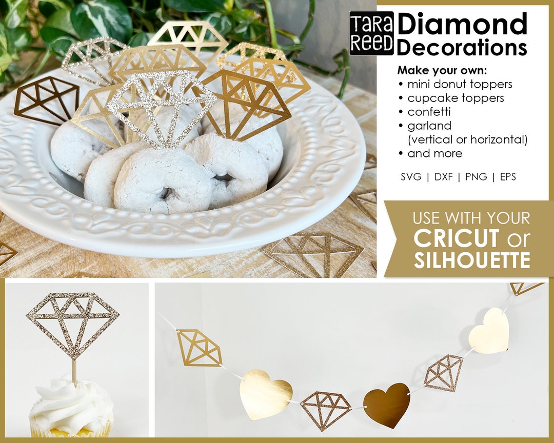 Mini Donut Diamond Engagement Ring SVG Bridal Shower Food and