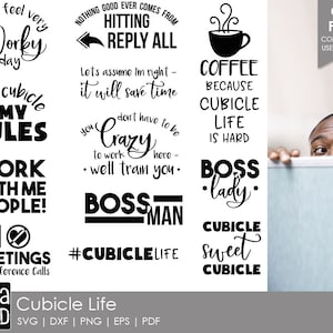 Cubicle Life - Office Humor SVG and Cut Files for Crafters