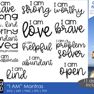 YO SOY Mantras - Archivos SVG y de corte inspiradores para artesanos