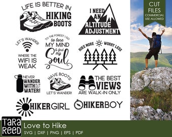 hiking svg / hiker svg / svg files / svg for cricut / svg for silhouette / svg bundle / love to hike svg / love hiking svg
