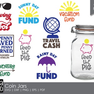 Coin Jar Designs - SVG and Cut Files for Crafters