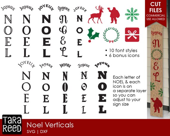 Download Free Joyeux Noel Vertical Signs Christmas Svg And Cut Files For Etsy SVG DXF Cut File