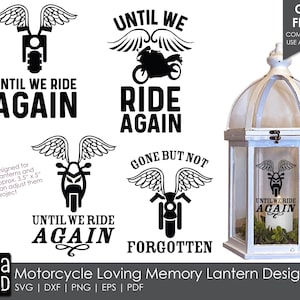 Motorcycle Loving Memory Lantern Designs - SVG and Cut Files for Crafters