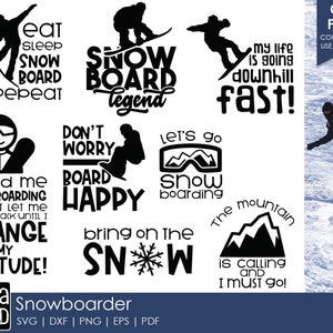 Snowboarder - snowboarden SVG- en snijbestanden voor hobbyisten