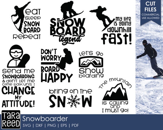 Download Snowboarder Snowboarding Svg And Cut Files For Crafters Etsy