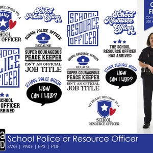 School Police or Resource Officer - School SVG and Cut Files for Crafters