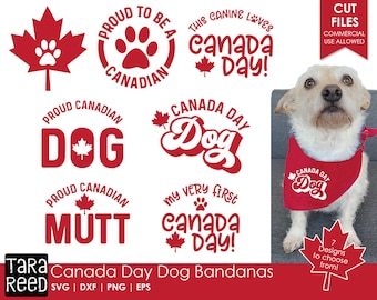 Canada Day Dog Bandanas - Canadian SVG and Cut Files for Crafters