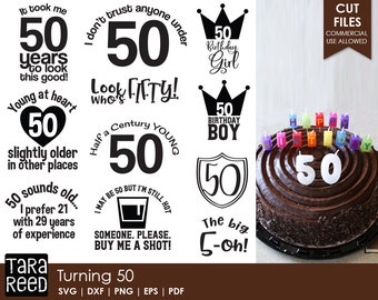 Turning 50 - Birthday SVG and Cut Files for Crafters