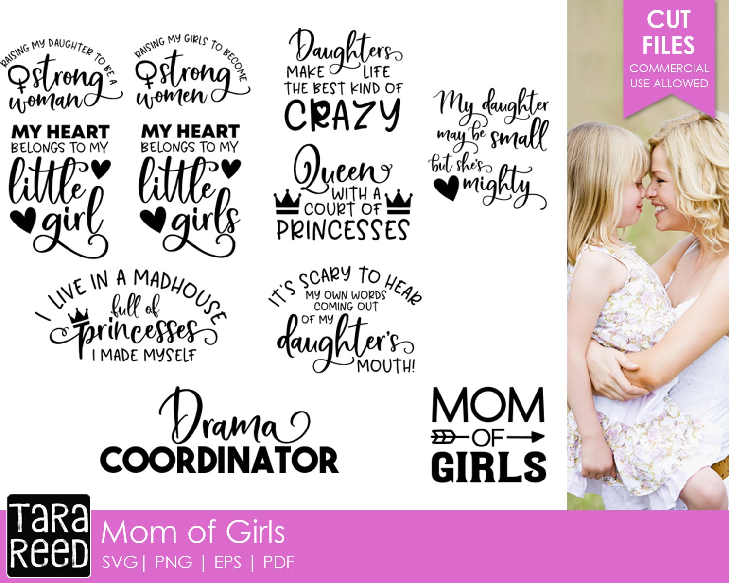 Download Mom Of Girls Family Svg And Cut Files For Crafters Etsy