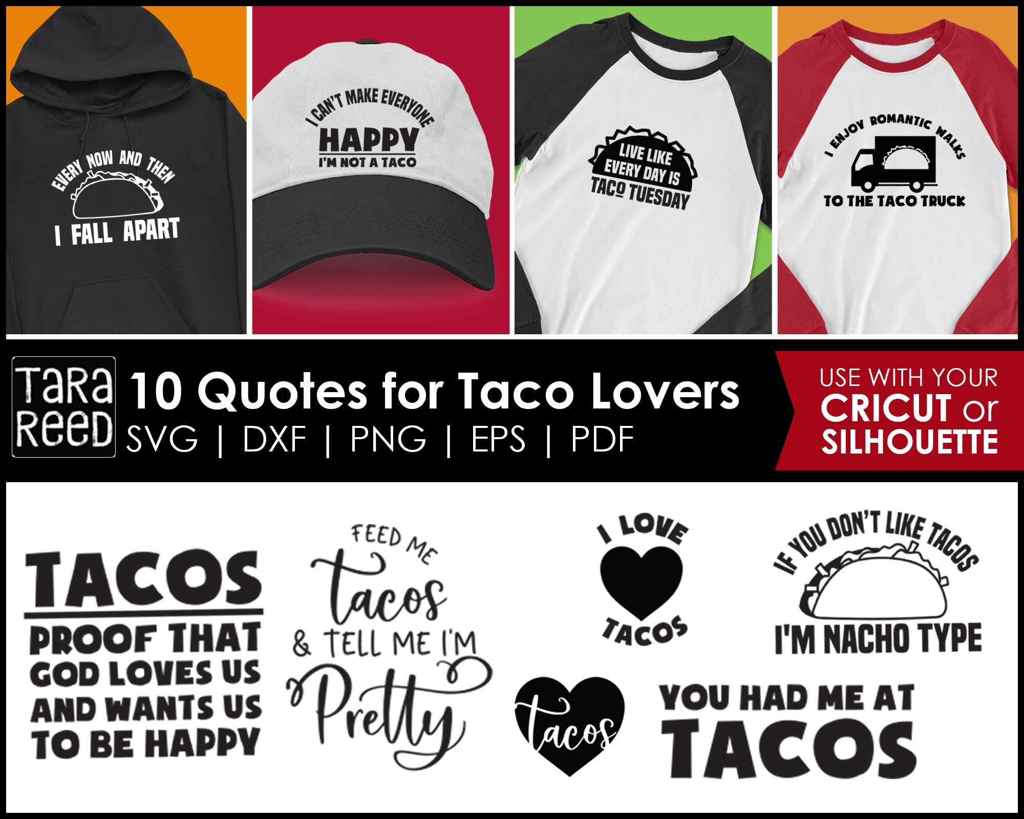 Taco Quotes and Cut Files for Crafters Taco SVG Files photo