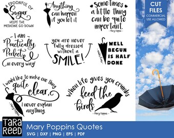 Mary Poppins svg / Mary Poppins quotes / svg files / svg for Cricut / svg for Silhouette / svg bundle / quote svg bundle