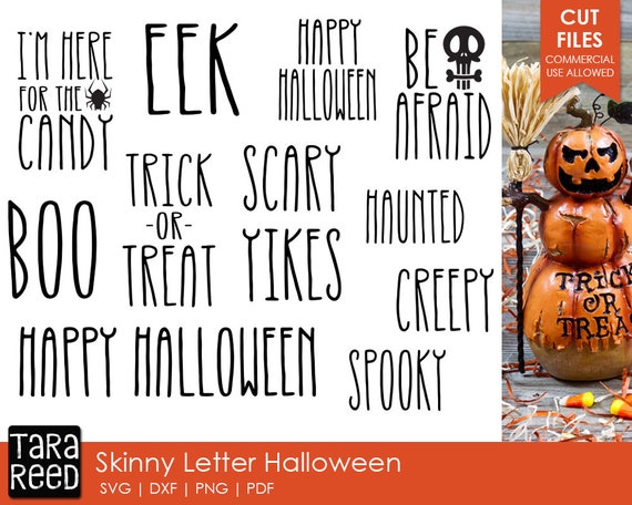 Download Skinny Letter Halloween Words Halloween Svg And Cut Files Etsy