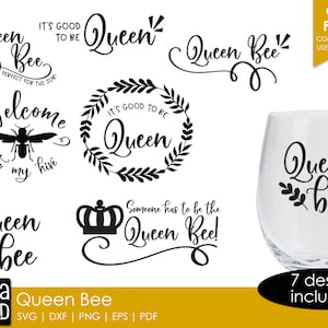 Queen Bee SVG and Cut Files for Crafters