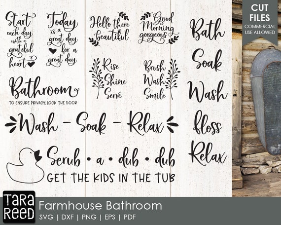 Download Farmhouse Bath Bathroom Svg And Cut Files For Crafters Etsy