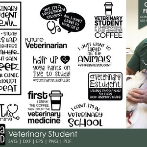 Estudante de Veterinária - SVG veterinário e arquivos de corte para artesãos