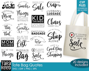 Tote Bag Zitate SVG und Schnittdateien für Handwerker