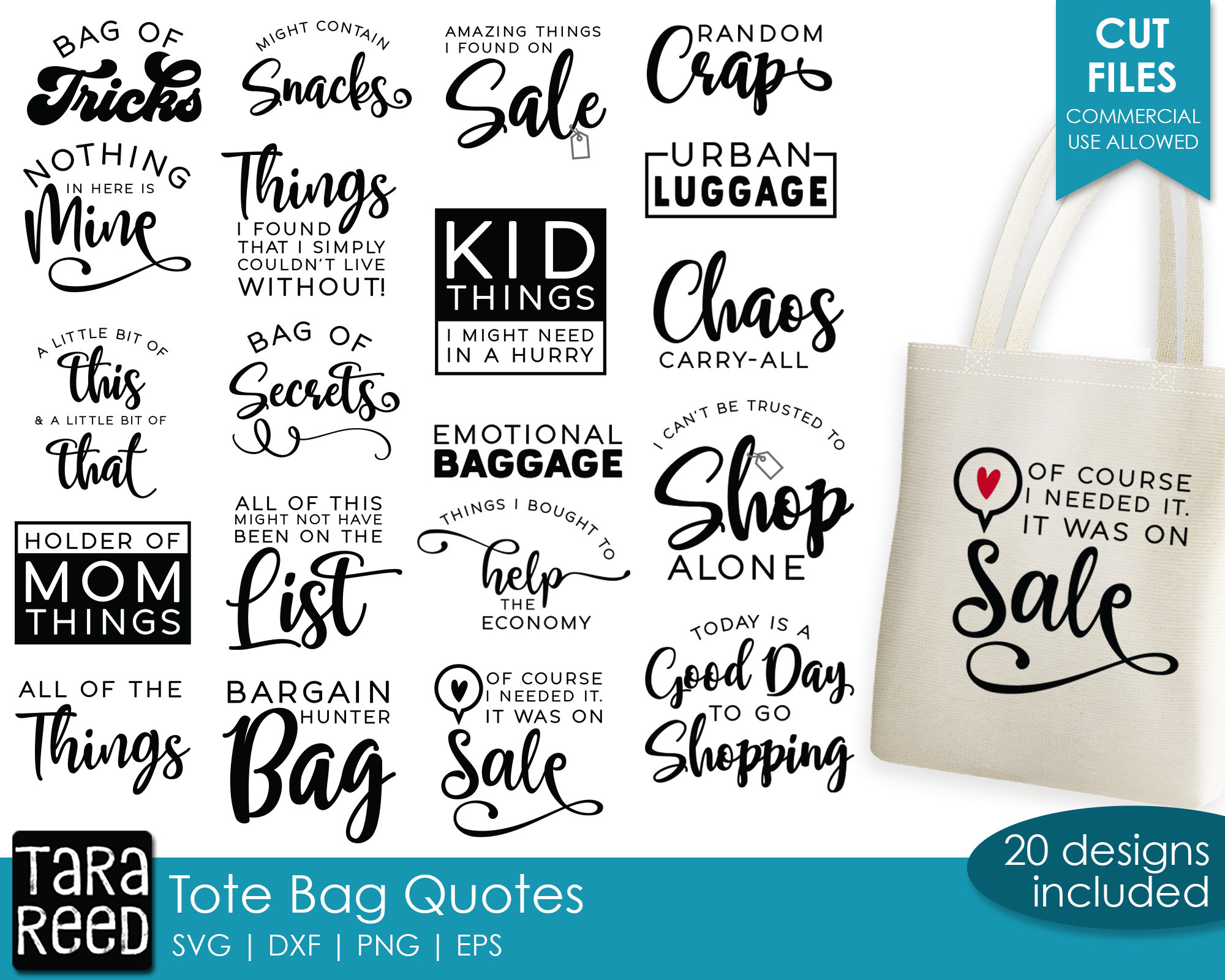 Tote Bag Quotes SVG and Cut Files for Crafters Etsy Hong Kong