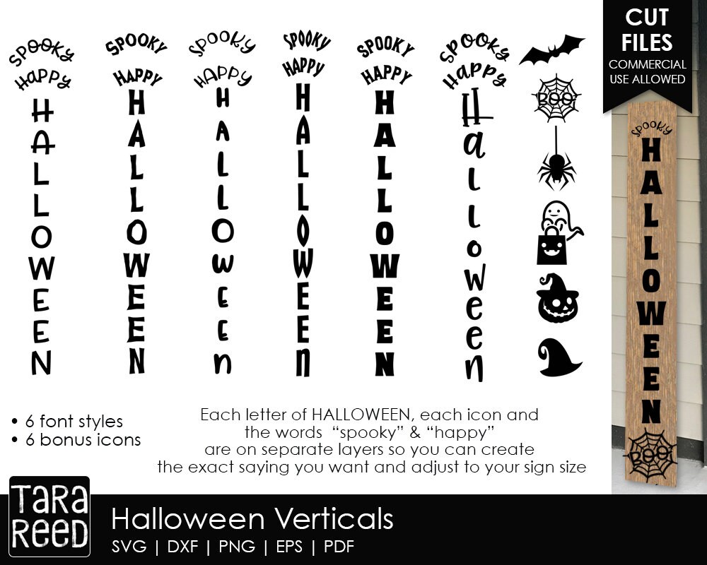 Download Halloween Vertical Signs Halloween Svg Files For Crafters Etsy