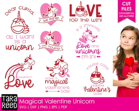 Download Magical Valentine Unicorn Valentines Day Svg And Cut Files Etsy PSD Mockup Templates