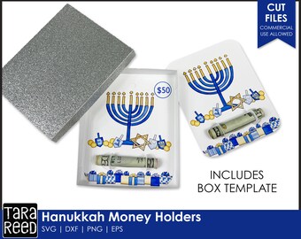 Tarjeta para guardar dinero de Hanukkah con Cricut o Silhouette / Tarjetas de Hanukkah