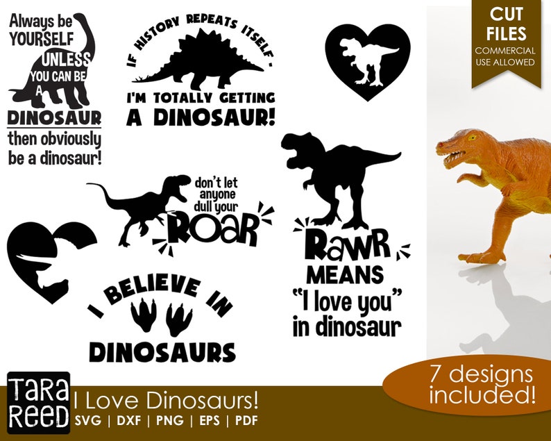 Download Dinosaur SVG and Cut Files for Crafters | Etsy