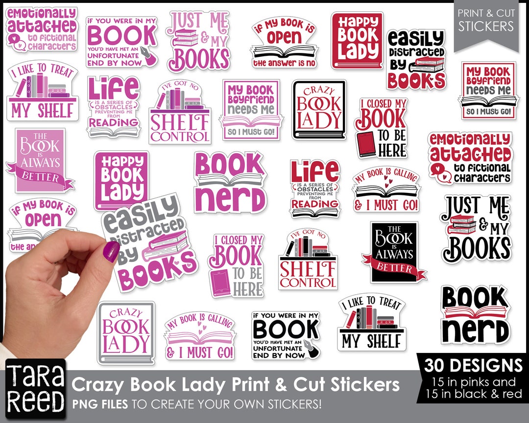 Printable Book Quote Stickers Reading Print and Cut Stickers - Etsy
