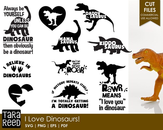 Download Dinosaur SVG and Cut Files for Crafters | Etsy