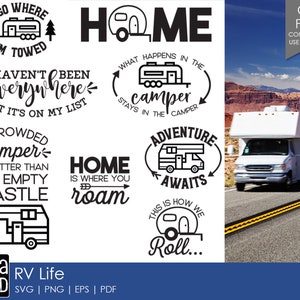 RV ライフスタイル - クラフトマンのためのキャンピングカー SVG およびカット ファイル