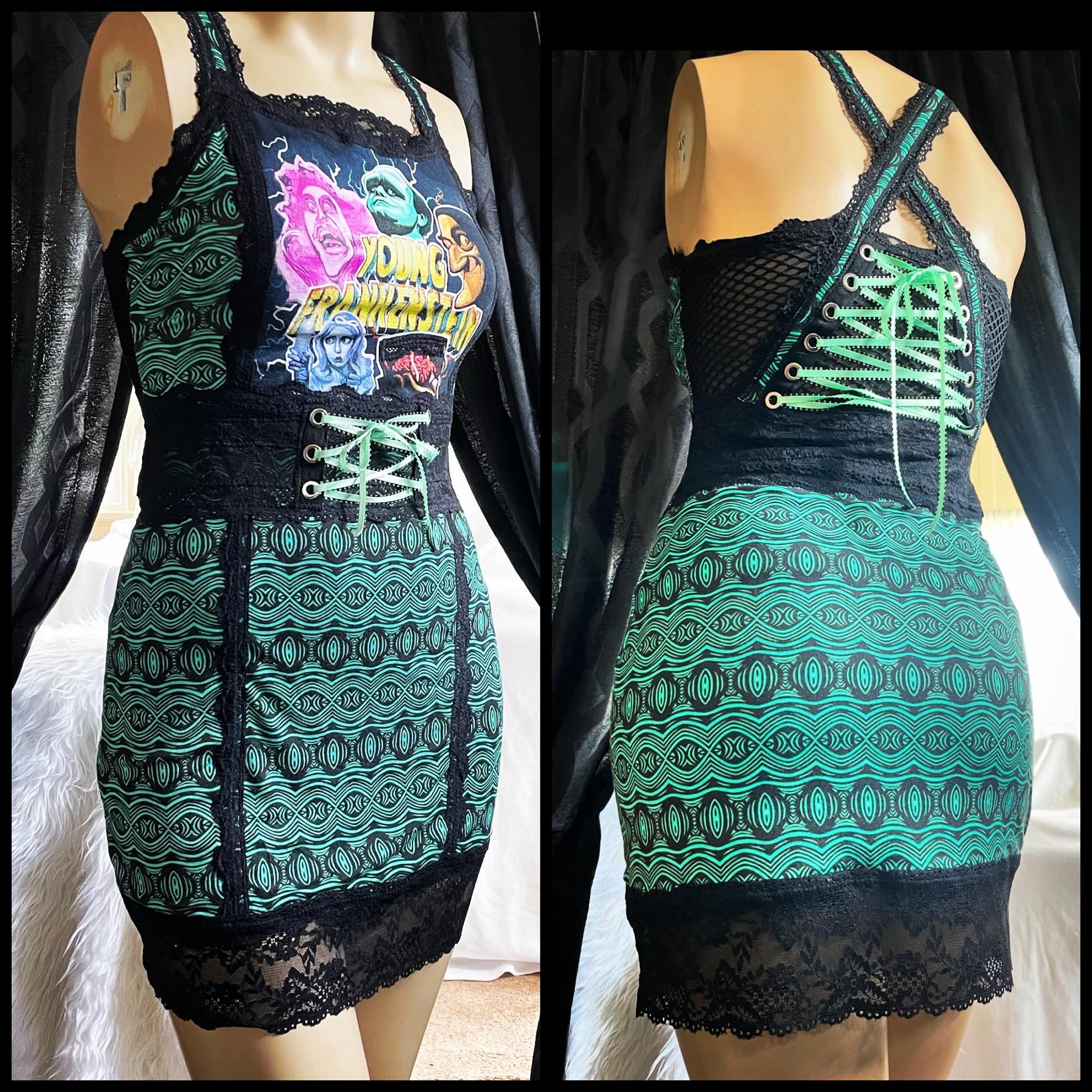 green emerald velvet dress Billie Frankenstein & The Bride Print Dress main image 0