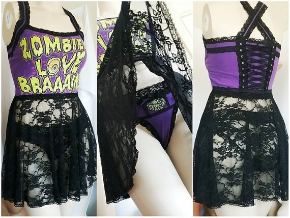 black lace babydoll top