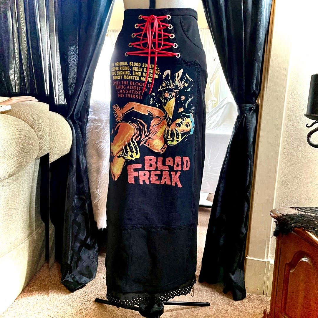 Blood Freak - Turkey Horror Upcycled Vintage Space Girl-z Black Maxi ...