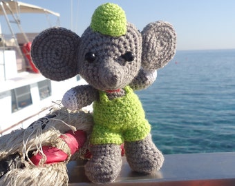 Peluche éléphant, peluche pour enfants Jouet en tricot Zoo éléphant en tricot, jouet d'anniversaire, cadeau, peluche éléphant Décoration d'intérieur, jouet pour animaux