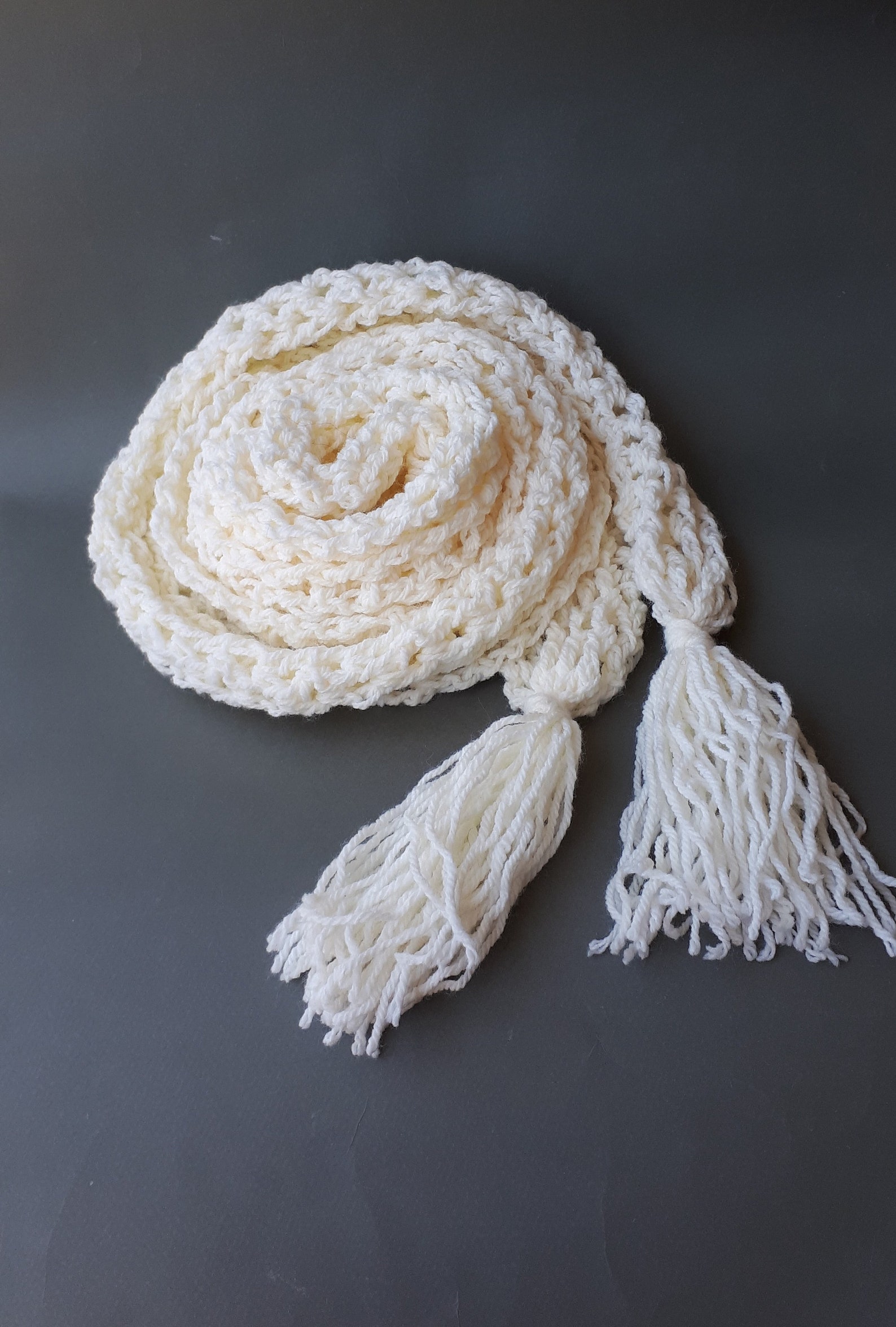 Cream scarf Minimalist scarf Skinny knit scarves Scarf for Etsy