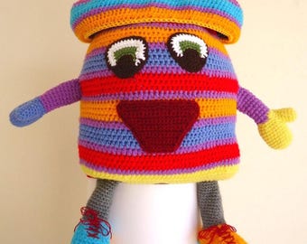 Kids backpack gift, Knit rucksack, Children's back gift, Knit sac, Handmade haversack Knit pouch bag knapsack gift backpack Gift rucksack