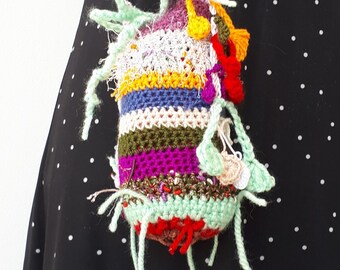 Mini bolso de punto, bolso de punto arcoíris, bolso bohemio, bolso de punto, bolso pequeño para niñas, bolso para teléfono, monedero para teléfono, bolso pequeño de hombro de crochet