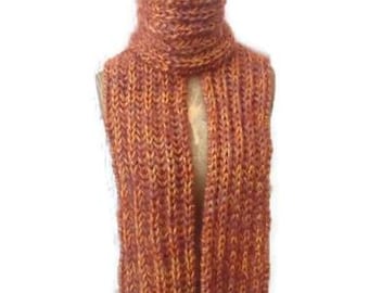 Écharpe en mohair en tricot, écharpe chaude en tricot, écharpe tricotée à la main, écharpe en tricot pour hommes et femmes, écharpe d'hiver, cadeau fille, cadeau pour elle, cadeau écharpe
