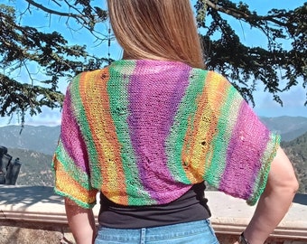 Knit bolero shrug, Women's bolero, Knit Crop Top, Mesh knit top, Summer top, Knitted Top, Summer Shrug, Dress cover up, Women summer shrug