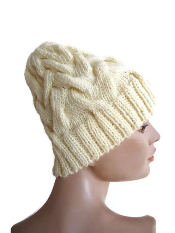 cream winter hat
