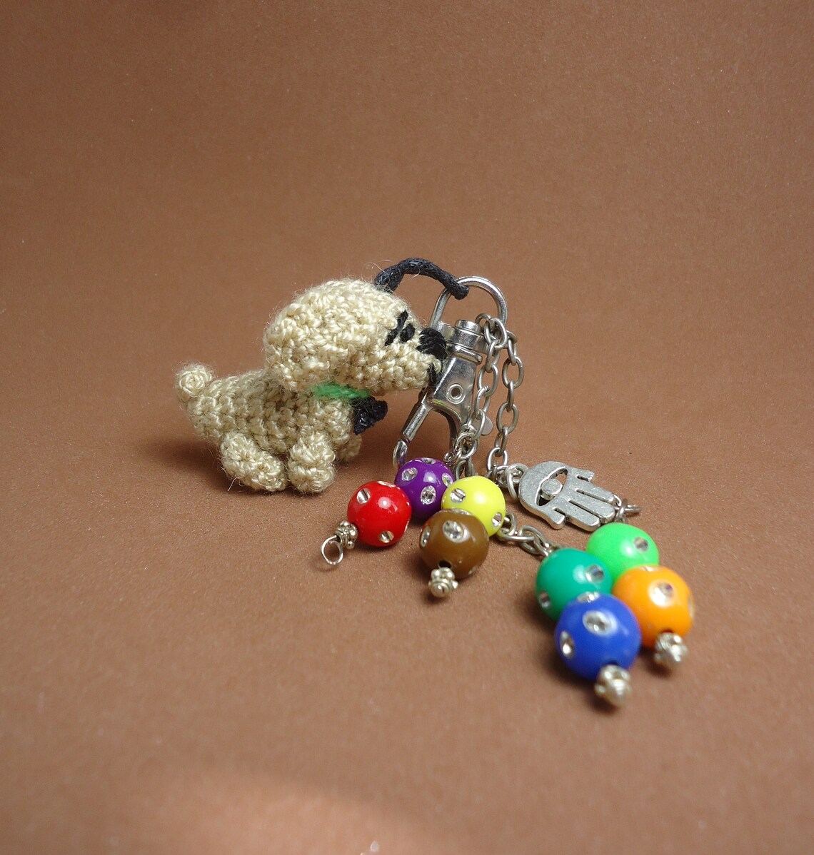 Dog knit Keychain Handmade Bags charm Crochet Dog Keychain Etsy