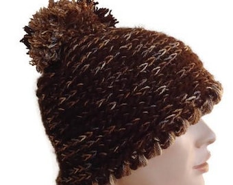 Knit hat, Brown Women winter hat, Men hat, ready to ship gift, Women Beanie, Knit cap, Crochet beanie hat, Gift for her, Hats for Women