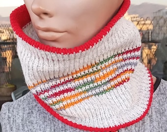 Petite écharpe en tricot, tube infini en laine, écharpe homme femme, écharpe circulaire, écharpe en tricot unisexe, écharpe en tricot fait main, cadeau pour lui