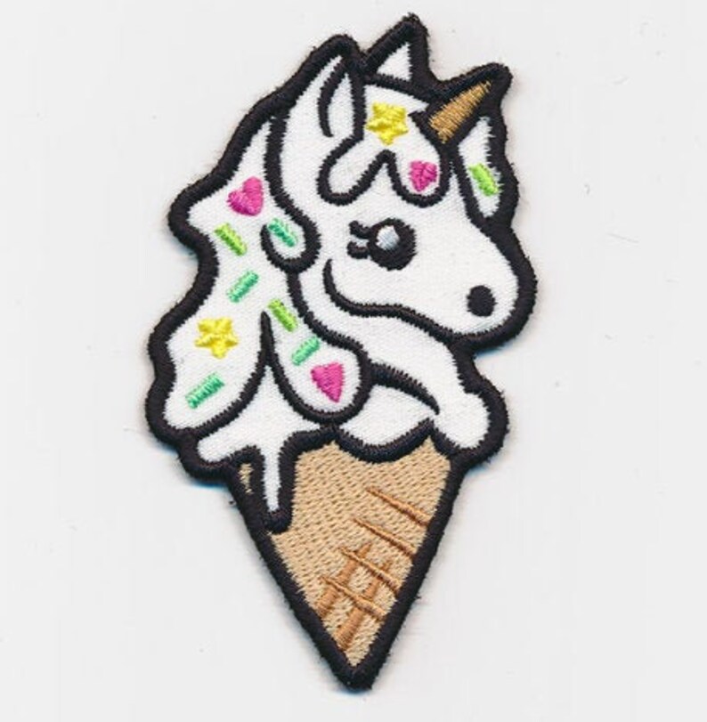 denim bags and jeans Unicorn Ice Cream Cone Embroidered Patch for jackets sweatshirts