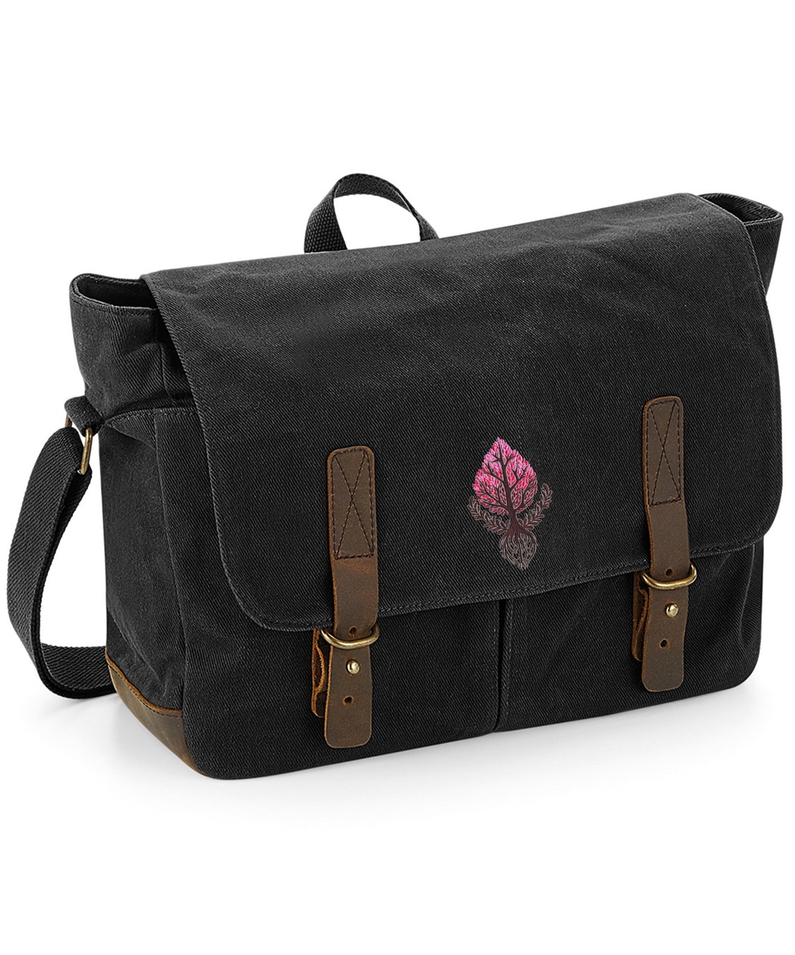 Heritage Waxed Canvas Laptop Bag Embroidered With a 'birds Etsy